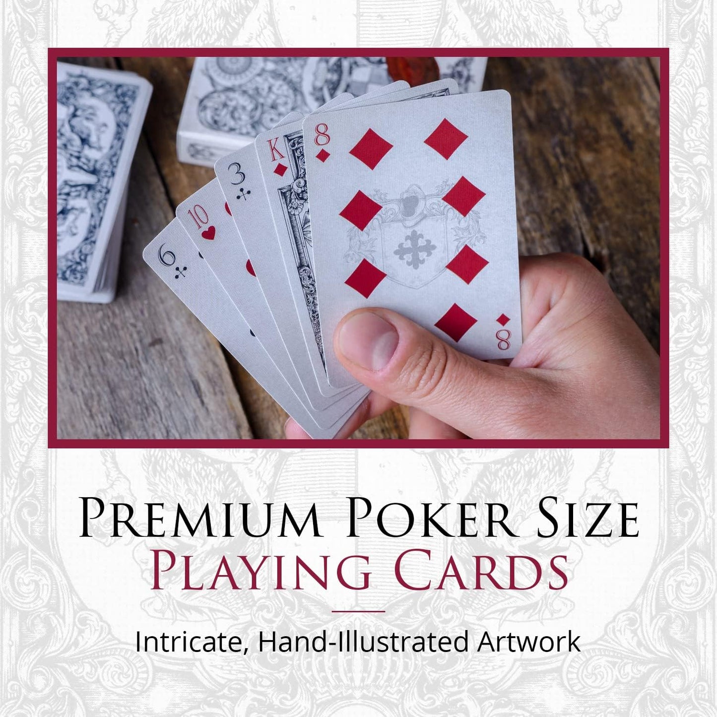 Medieval Playing Cards with Unique Seal and Free Card Game Ebook, Stand Out with Cool Poker Cards, Black Deck of Playing Cards, Unique Illustrated Designs for Kids & Adults, Playing Card Decks