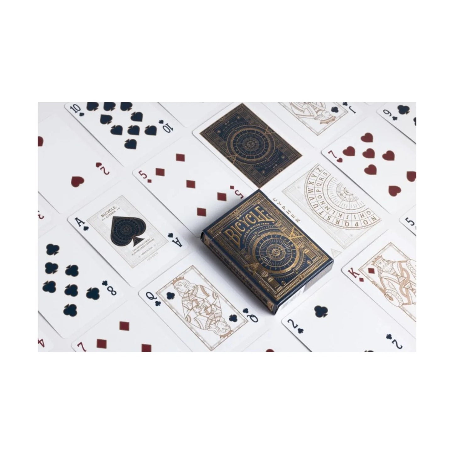 Cypher Premium Black Playing Cards, Gold Foil, Encrypted Messages in Playing Cards, 1 Deck