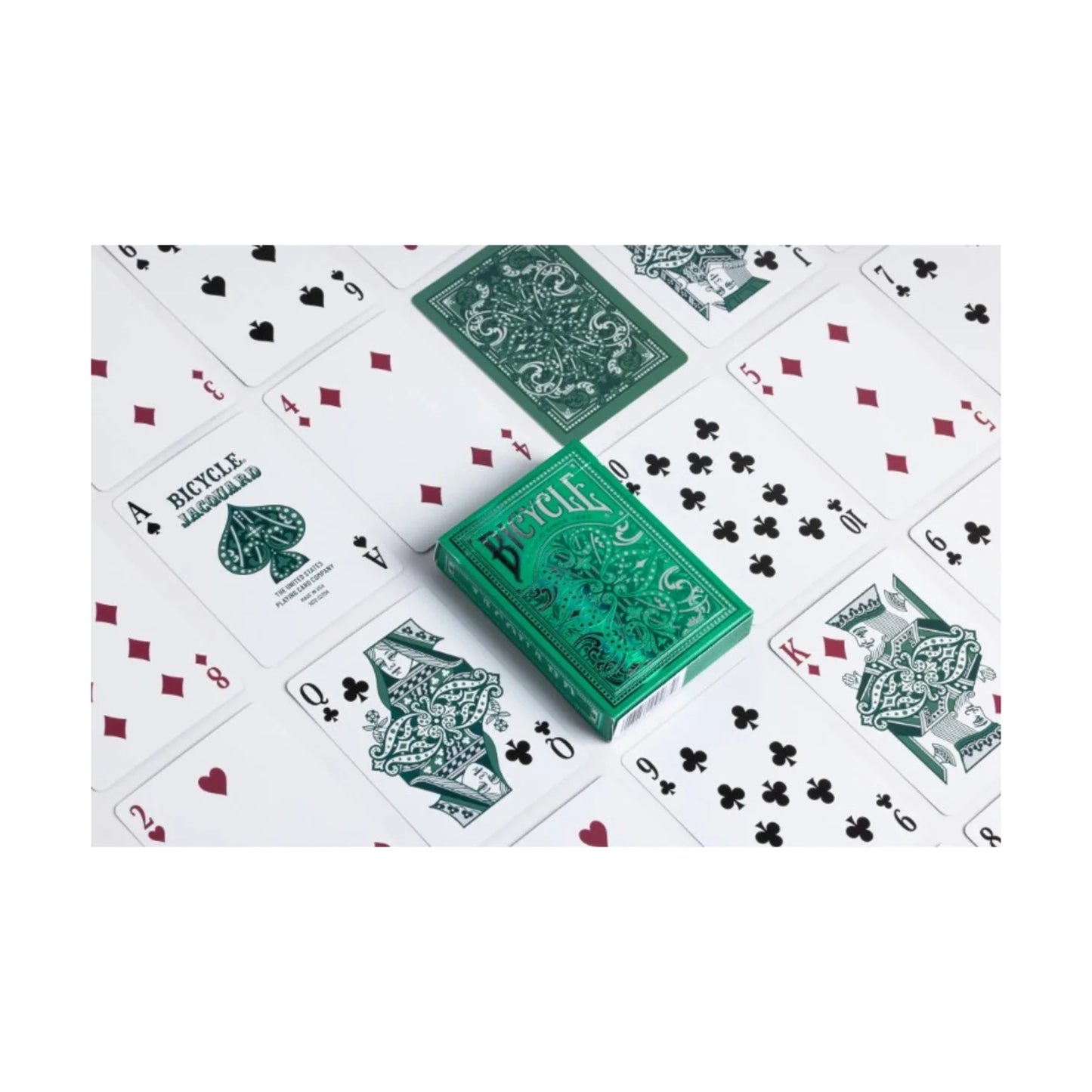 Bicycle Jacquard Premium Playing Cards, Silver and Emerald Green, 1 Deck