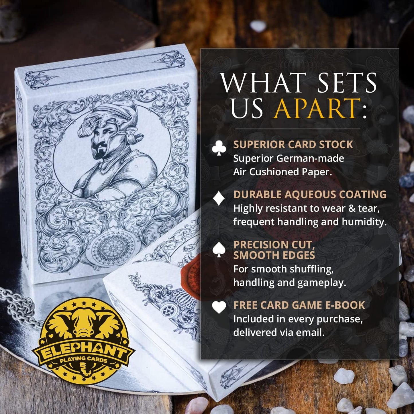 Medieval Playing Cards with Unique Seal and Free Card Game Ebook, Stand Out with Cool Poker Cards, Black Deck of Playing Cards, Unique Illustrated Designs for Kids & Adults, Playing Card Decks