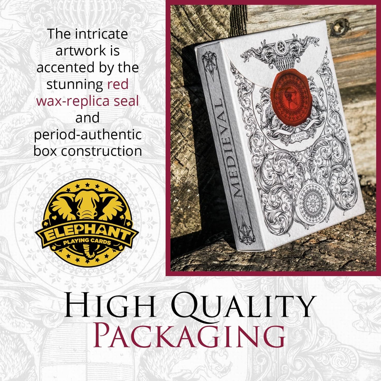 Medieval Playing Cards with Unique Seal and Free Card Game Ebook, Stand Out with Cool Poker Cards, Black Deck of Playing Cards, Unique Illustrated Designs for Kids & Adults, Playing Card Decks