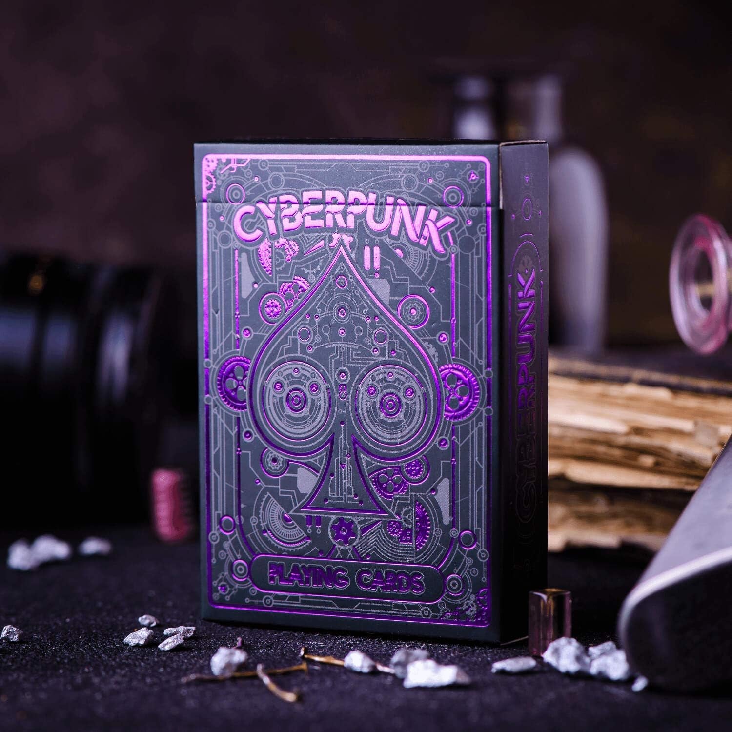 Cyberpunk Purple Cardistry Cards, Kids & Adults Black Deck with E-Book, Unique Cyberpunk Poker Cards
