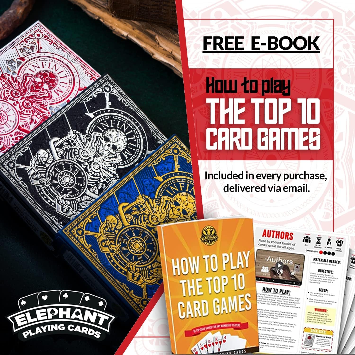 Infinitum Playing Cards, Unique Playing Cards with Illustrations, Premium Deck of Playing Cards for Kids and Adults, Cool Playing Cards with Card Game E-Book