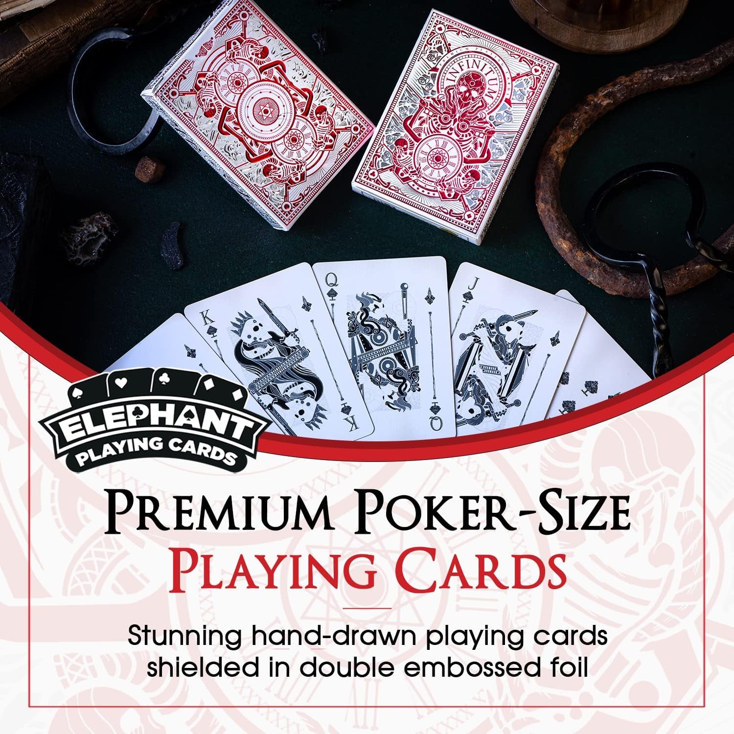 Infinitum Playing Cards, Unique Playing Cards with Illustrations, Premium Deck of Playing Cards for Kids and Adults, Cool Playing Cards with Card Game E-Book